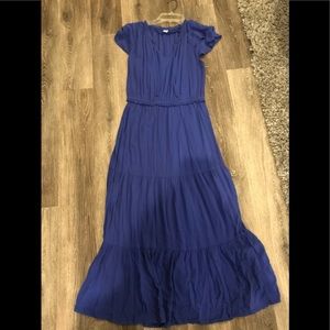 Long peasant style dress royal blue SZ small